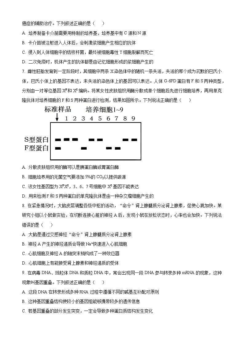 湖北省丹江口市二中2023—2024学年高二下学期开学考试生物试题（原卷版）第3页