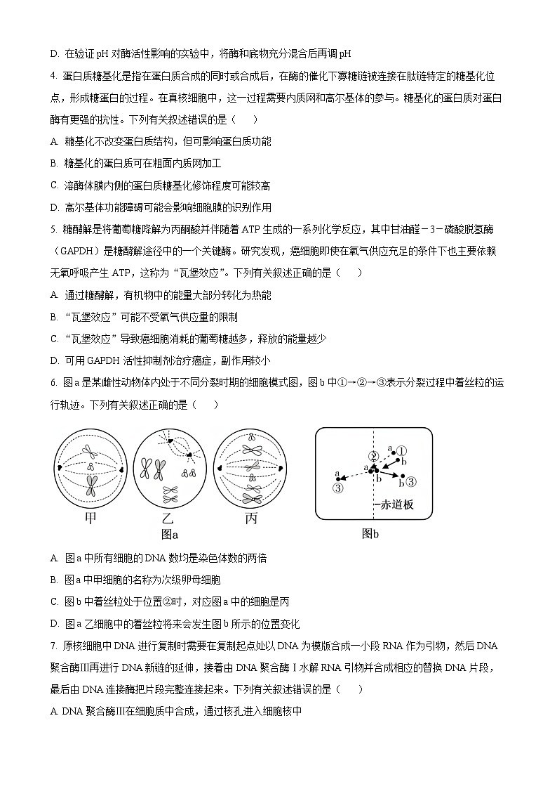 重庆市南开中学2023-2024学年高三下学期3月月考生物试题试卷（Word版附解析）02