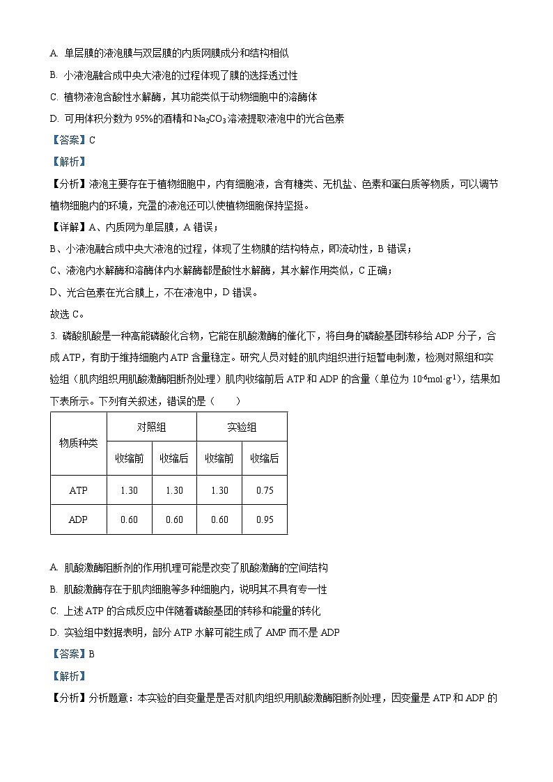 江西省赣州市2023-2024学年高三下学期3月摸底考试生物试题（解析版）第2页