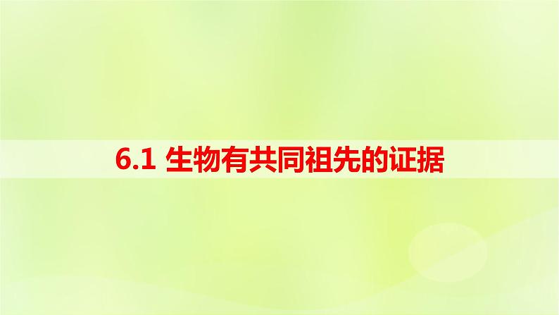 新教材同步备课2024春高中生物第6章生物的进化6.1生物有共同祖先的证据课件新人教版必修2第1页