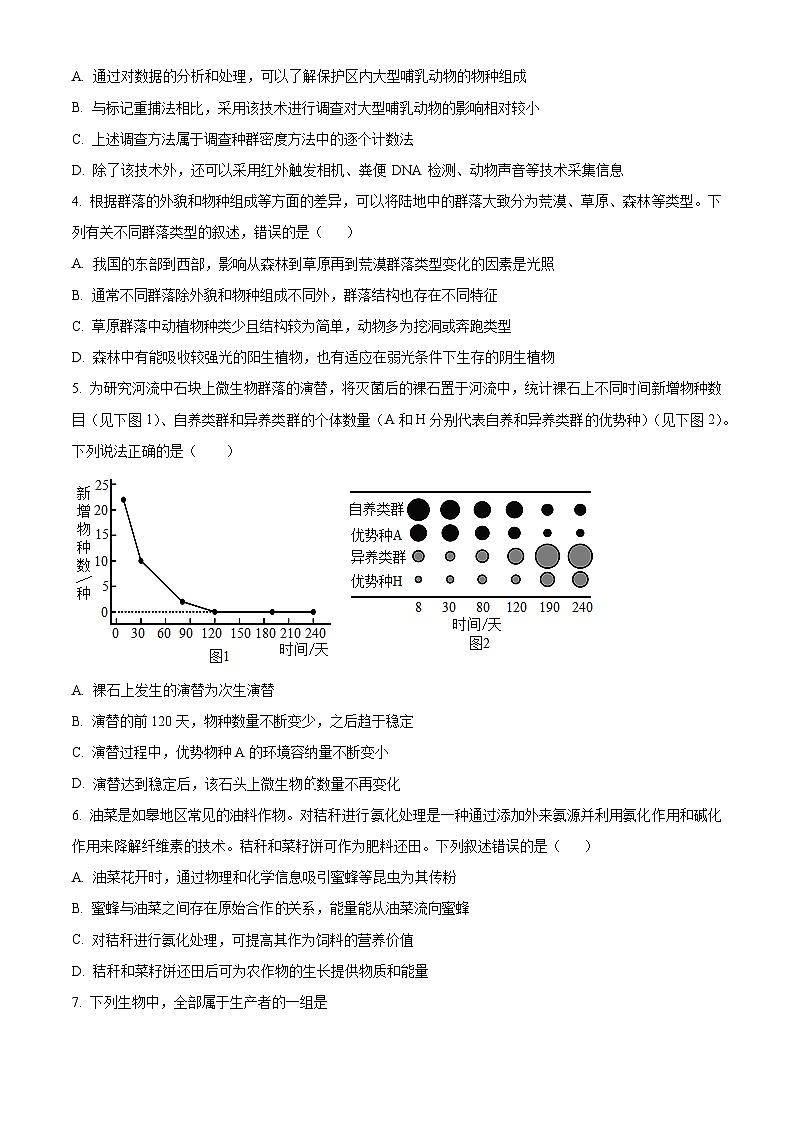 重庆市铜梁一中等重点中学2023-2024学年高二下学期3月月考生物试题（Word版附解析）02