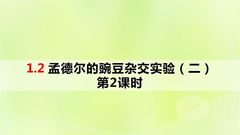 2024春高中生物第1章遗传因子的发现1.2孟德尔的豌豆杂交实验二第2课时课件新人教版必修2第1页