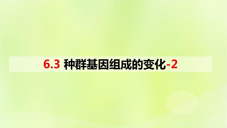 2024春高中生物第6章生物的进化6.3种群基因组成的变化与物种的形成6.3.1种群基因组成的变化第2课时课件新人教版必修2第1页