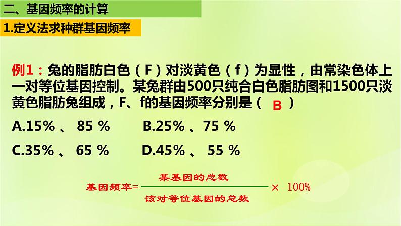 2024春高中生物第6章生物的进化6.3种群基因组成的变化与物种的形成6.3.1种群基因组成的变化第2课时课件新人教版必修2第4页