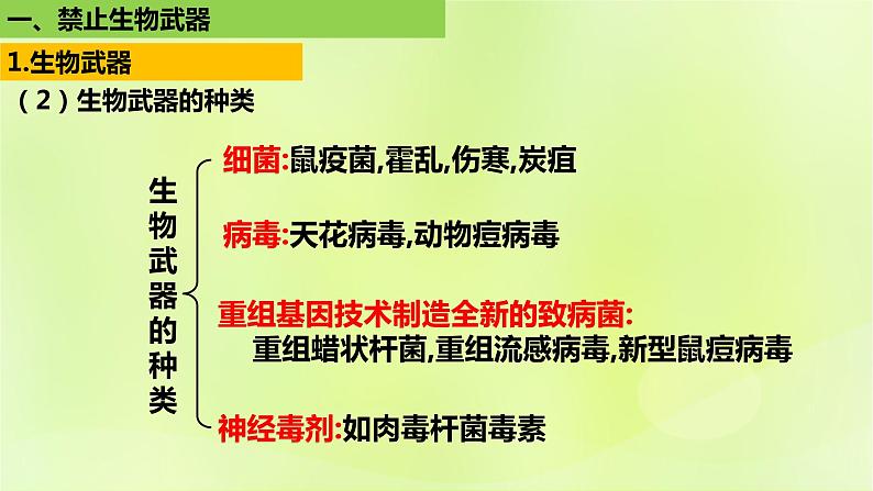 2024春高中生物第4章生物技术的安全性与伦理问题4.3禁止生物武器课件新人教版选择性必修306