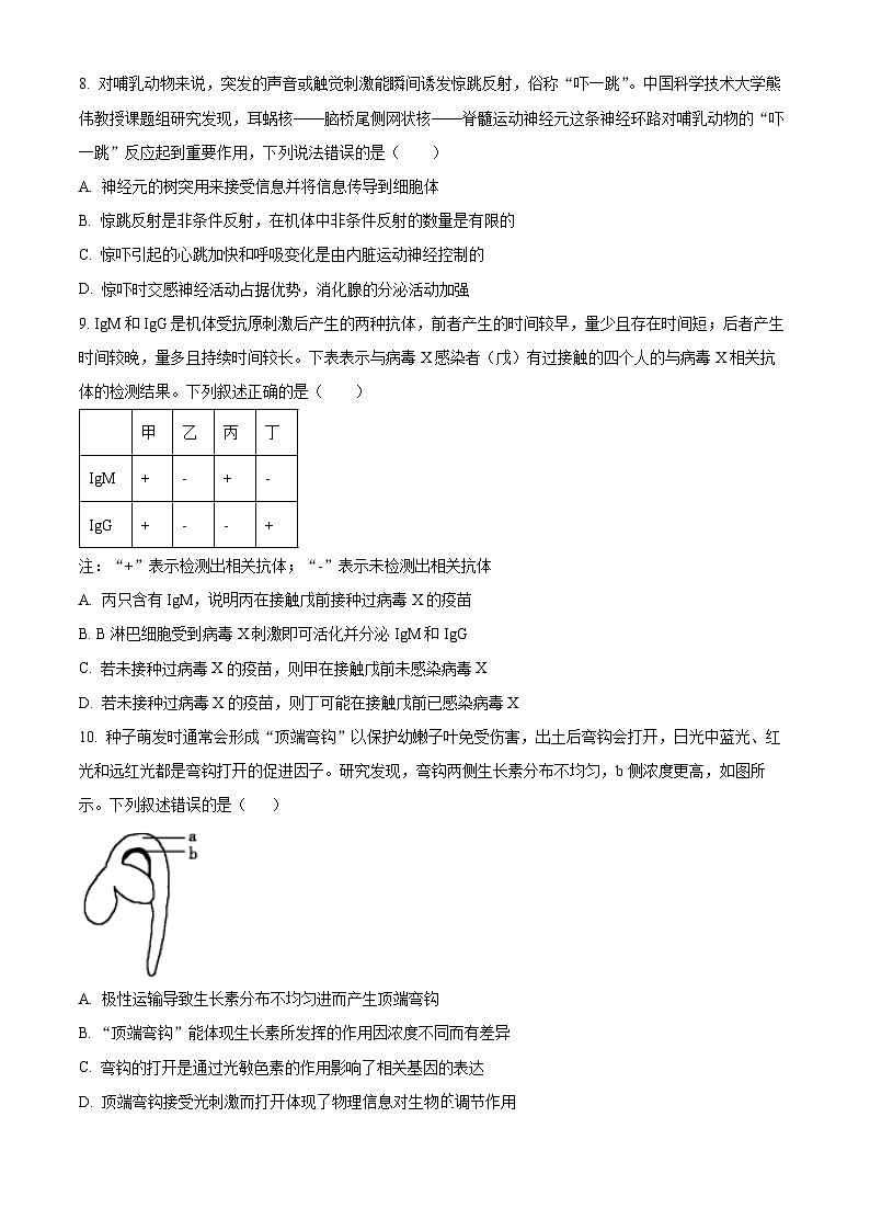 贵州省毕节市威宁彝族回族苗族自治县第八中学2023-2024学年高三下学期第二次诊断性考试生物试卷（原卷版+解析版）03