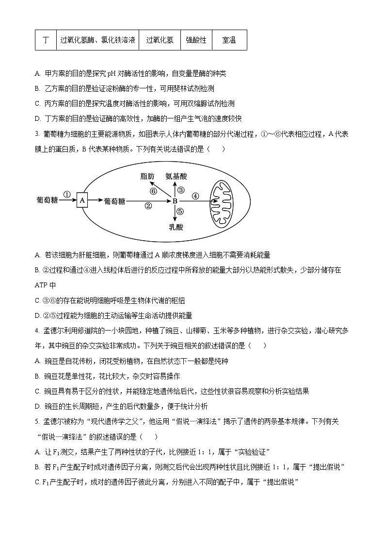 湖南省衡阳市2023-2024学年高一下学期3月联考生物试卷（原卷版+解析版）02