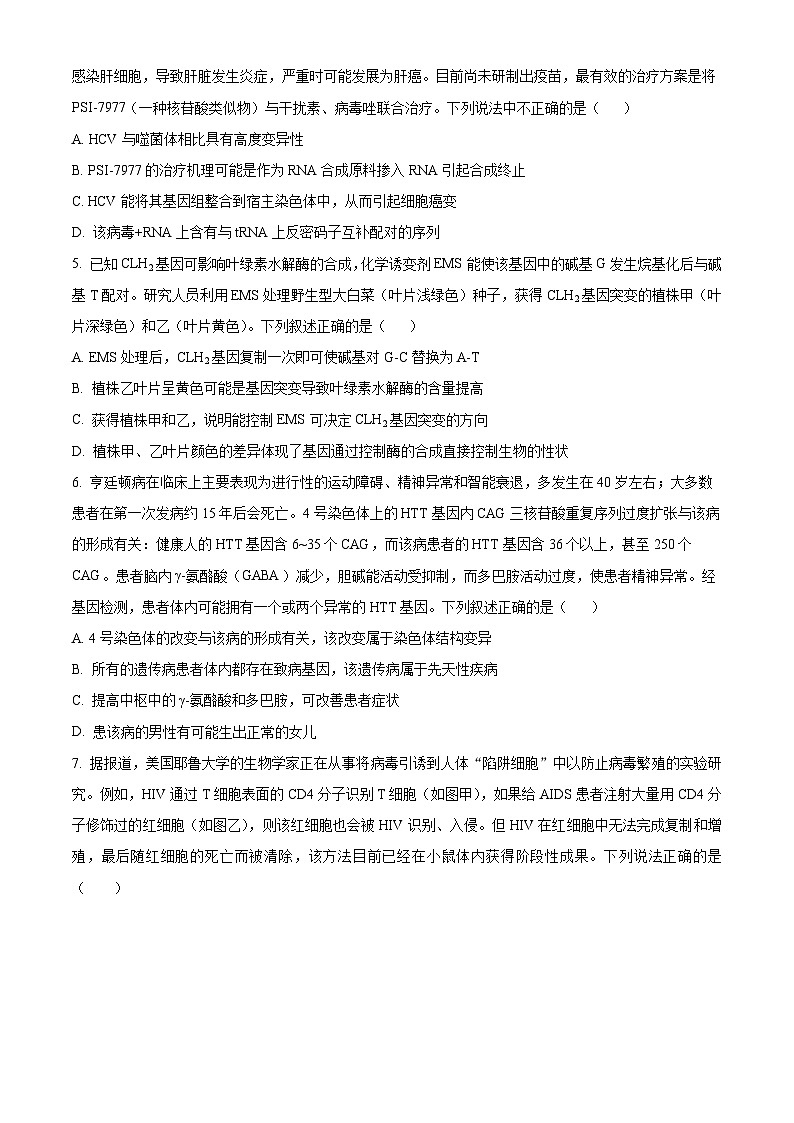 广东省茂名市五校联盟2023-2024学年高二下学期3月联考生物试卷（Word版附解析）第2页