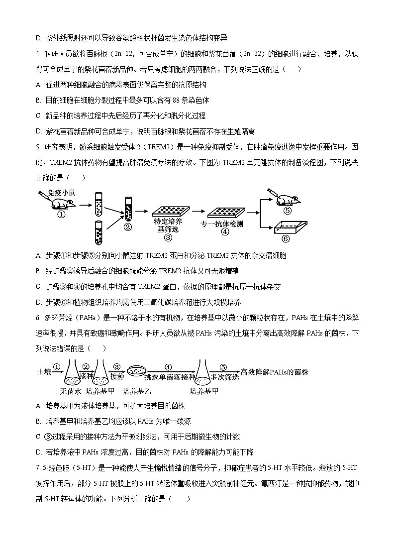 广东省高州市2023-2024学年高二下学期3月月考生物试题（原卷版+解析版）02