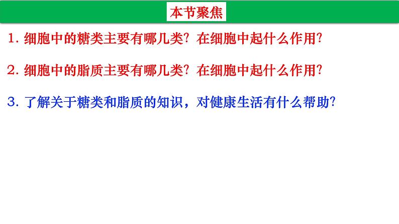 高中生物人教版必修1精品课件2-3细胞中的糖类和脂质202