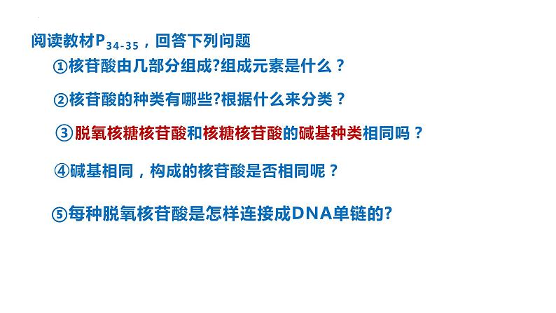 高中生物人教版必修1精品课件2-5核酸是遗传信息的携带者06