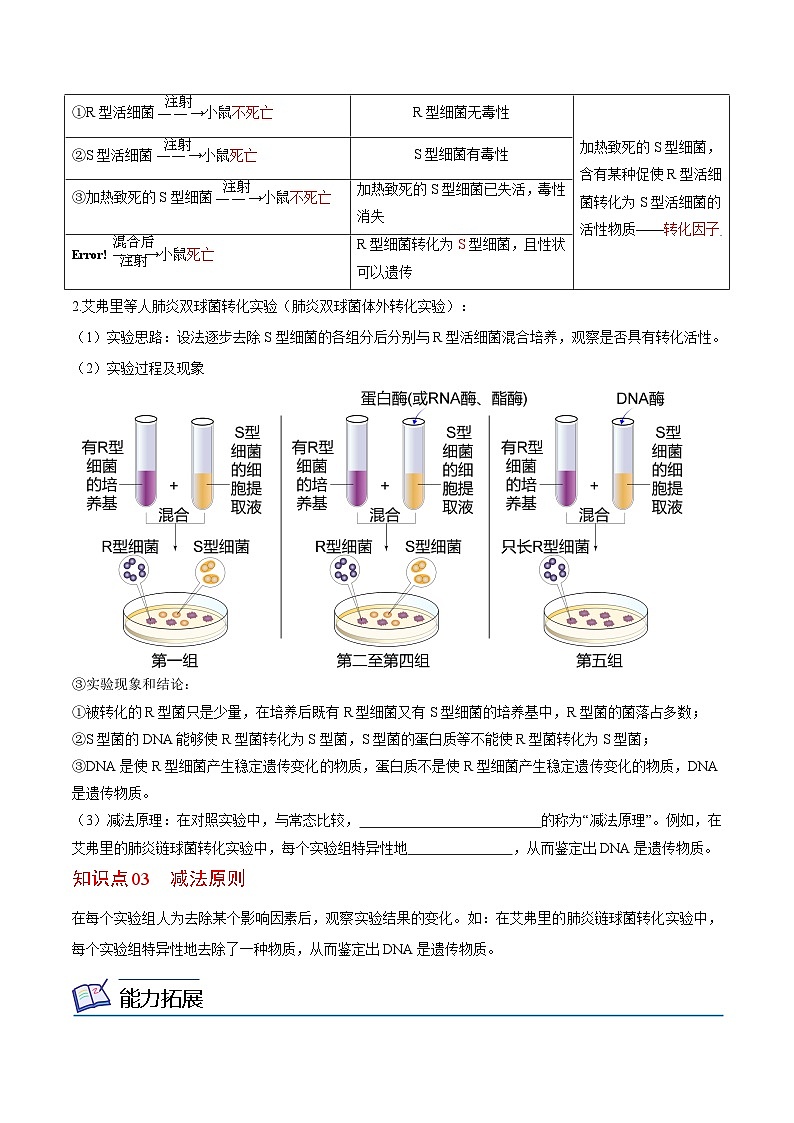3.1 DNA是主要的遗传物质（第1课时）（教师版）-高一生物同步精品讲义（人教必修2）第2页