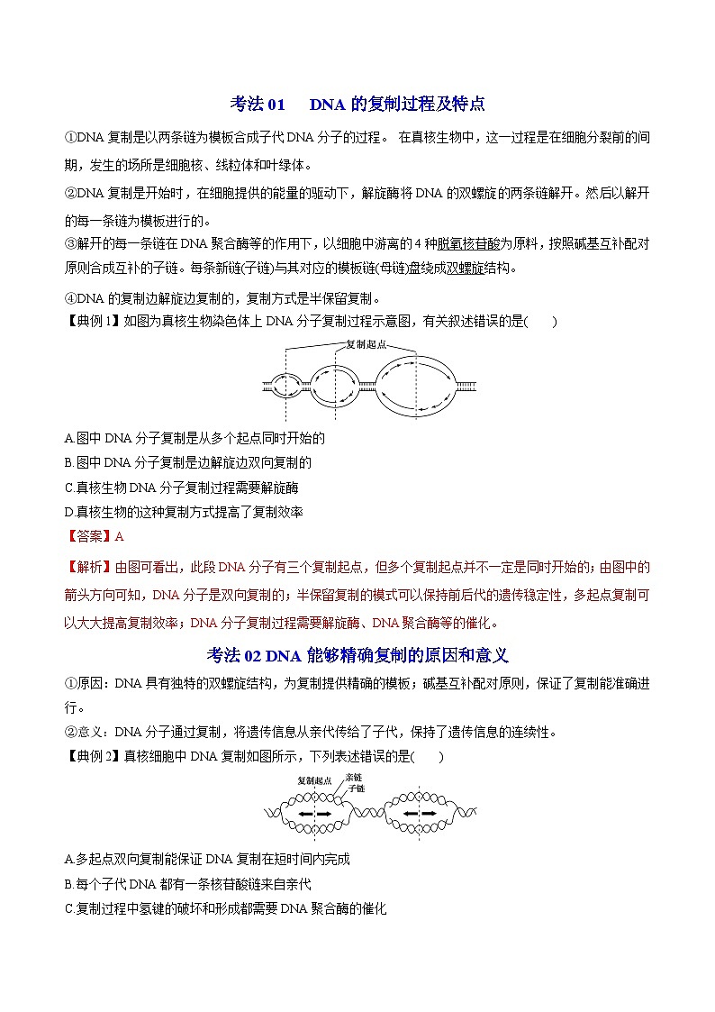 3.3 DNA的复制（教师版）-高一生物同步精品讲义（人教必修2）第3页