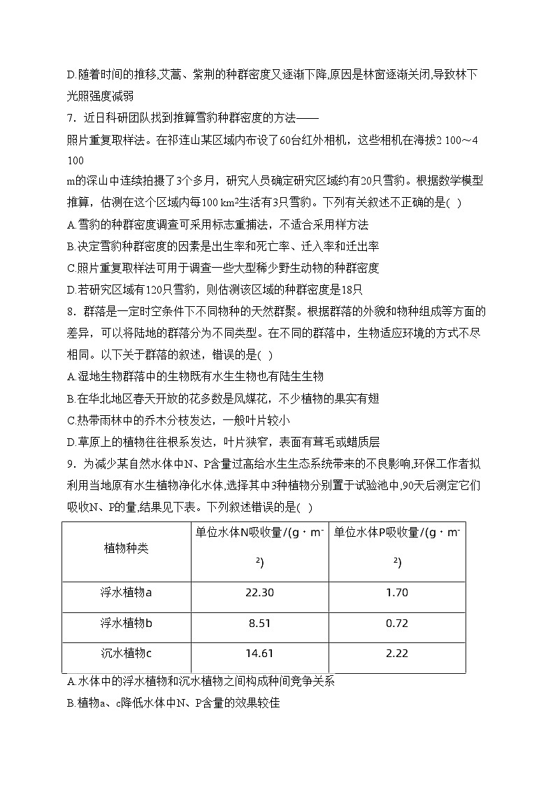 福建省福州市四校2022-2023学年高二下学期期末联考生物试卷(含答案)03
