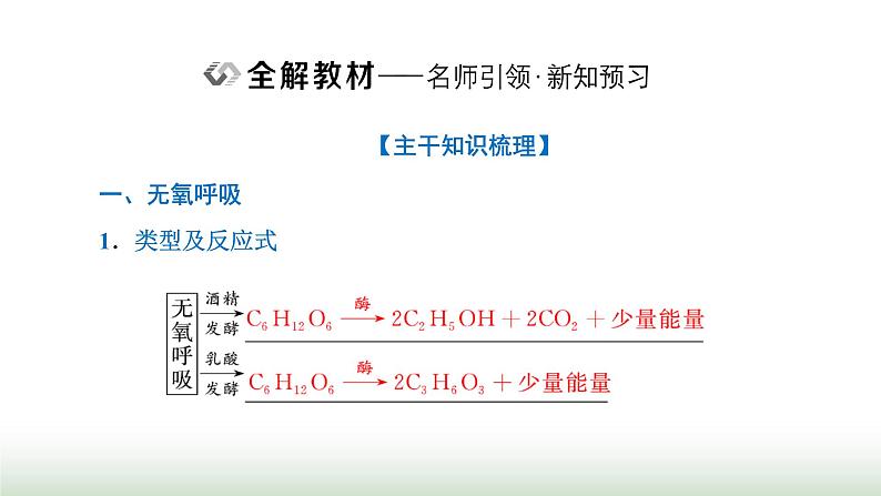 人教版高中生物必修1第5章细胞的能量供应和利用第3节第2课时无氧呼吸与细胞呼吸原理的应用课件第2页