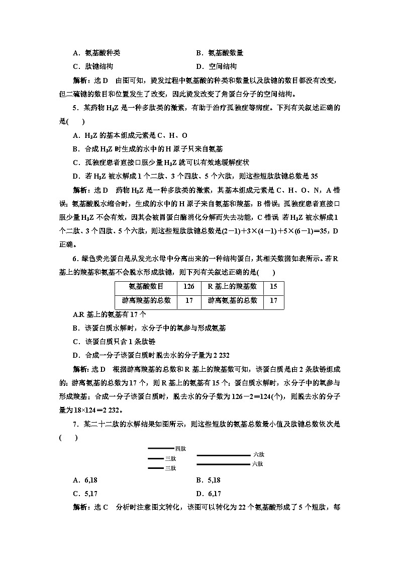 人教版高中生物必修1课时跟踪检测（七）蛋白质的结构及其多样性含答案第2页