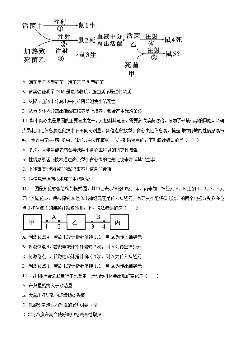 精品解析：浙江省五校联盟2023-2024学年高三下学期3月月考生物试题（原卷版）第3页