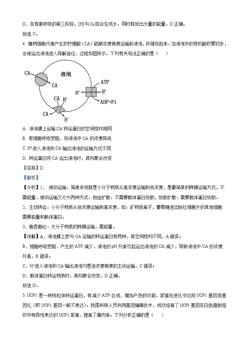 辽宁省锦州市某校2023-2024学年高三下学期3月摸底考试生物试题（原卷版+解析版）03