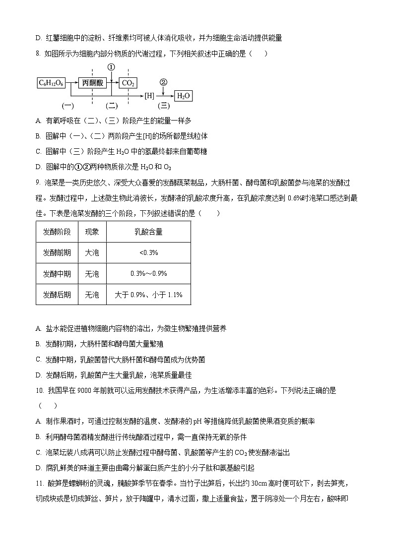 四川省成都市金牛区成都外国语学校2023-2024学年高二下学期3月月考生物试题（原卷版+解析版）03