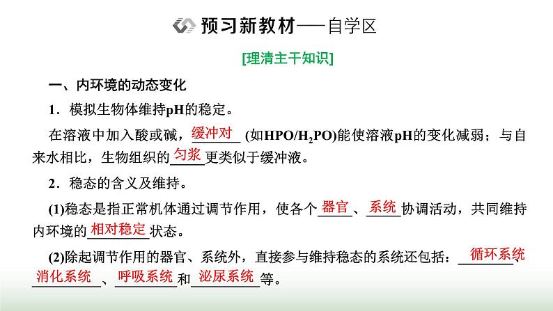 人教版高中生物选择性必修1第1章人体的内环境与稳态第2节内环境的稳态课件第2页