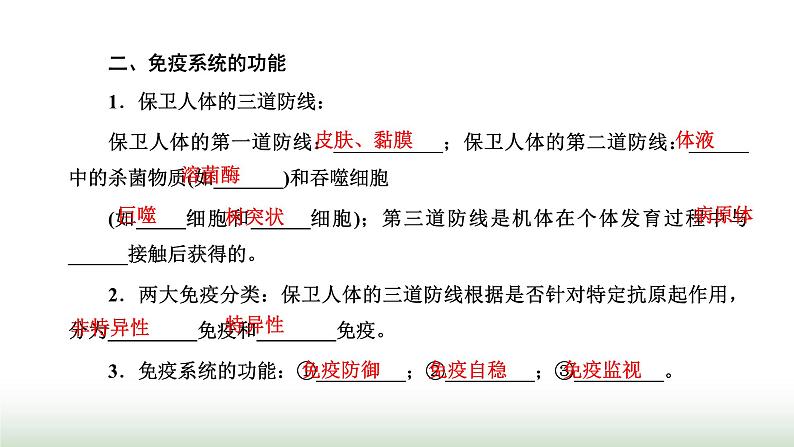 人教版高中生物选择性必修1第4章免疫调节第1节免疫系统的组成和功能课件第5页