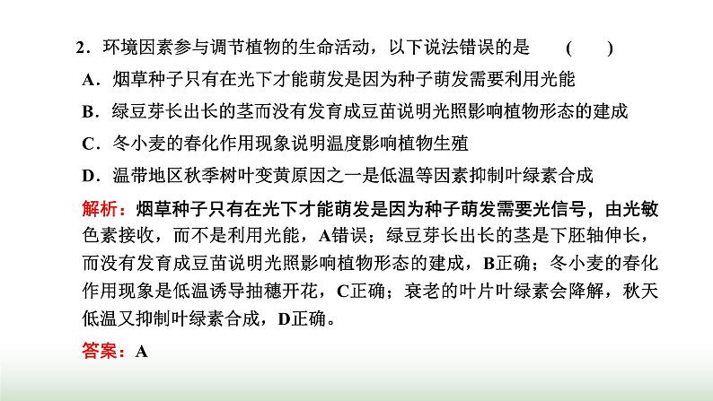 人教版高中生物选择性必修1第5章植物生命活动的调节第4节环境因素参与调节植物的生命活动课件05