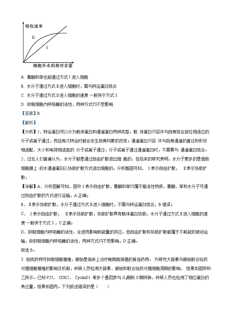 重庆市巴蜀中学2023-2024学年高三下学期3月高考适应性月考卷（七）生物试题含解析第2页