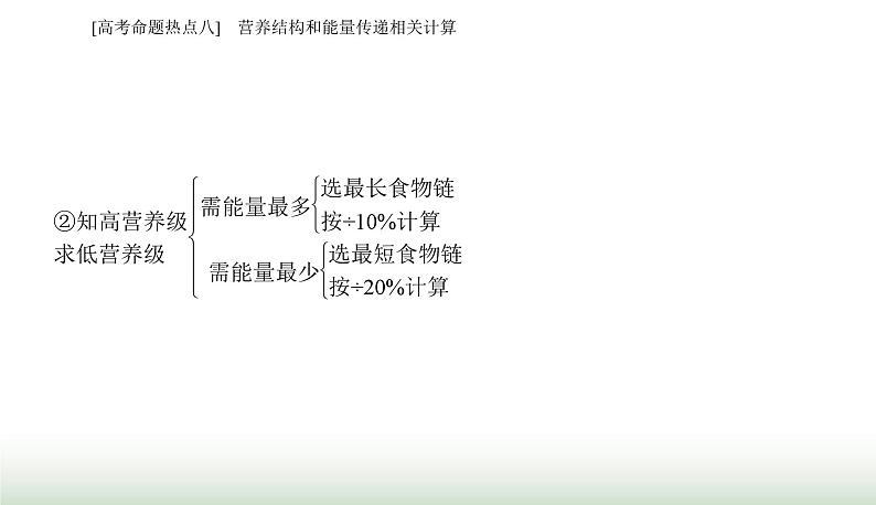 2024届高考生物二轮复习热点专题七生物与环境八营养结构和能量传递相关计算课件07