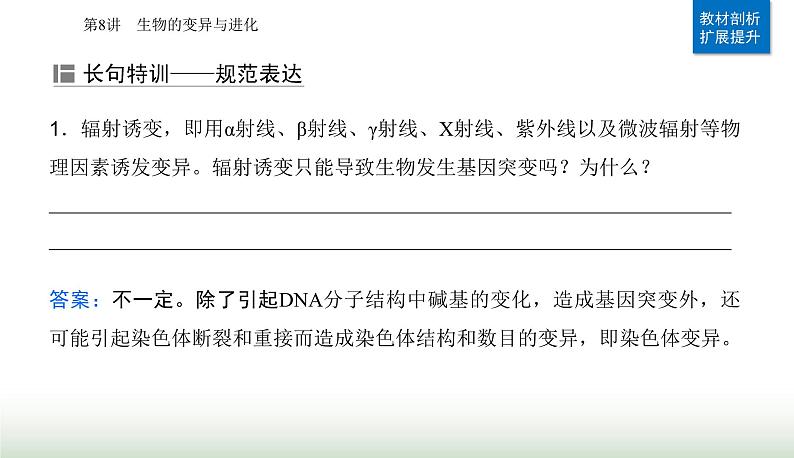 2024届高考生物二轮复习专题五遗传的分子基础、变异与进化第8讲生物的变异与进化课件08