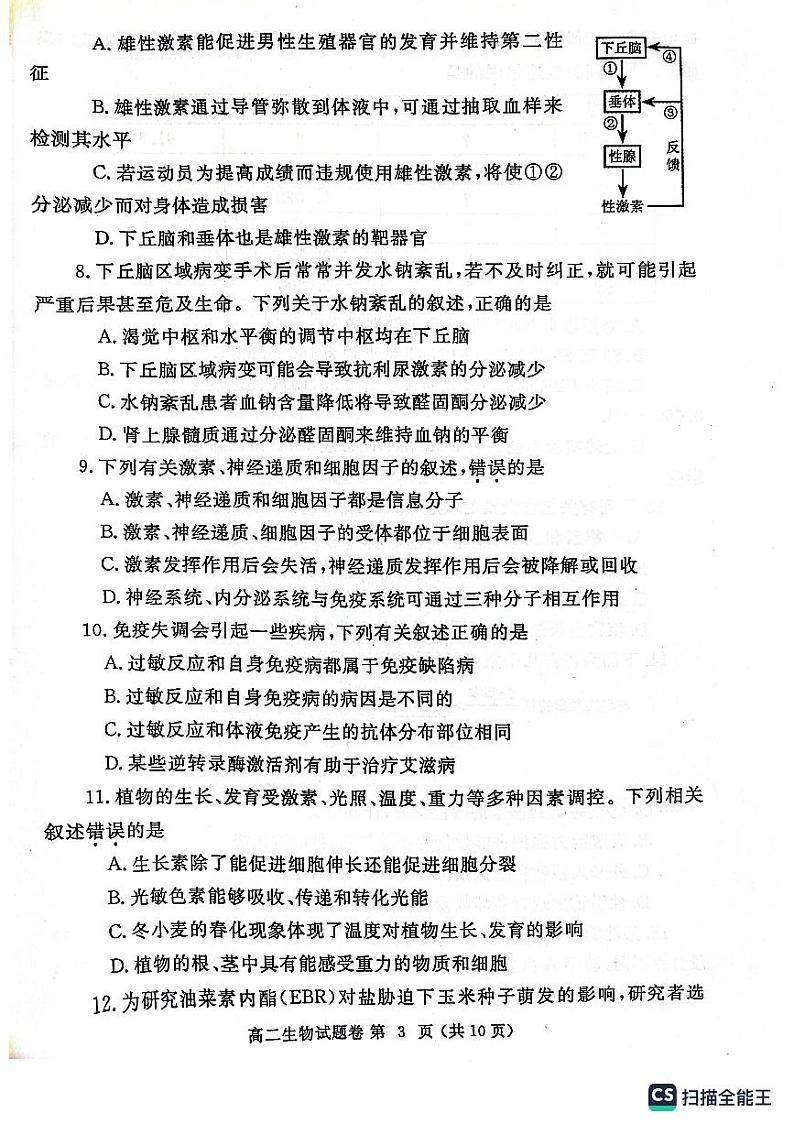 河南省郑州市2023-2024学年高二上学期1月期末生物试题03