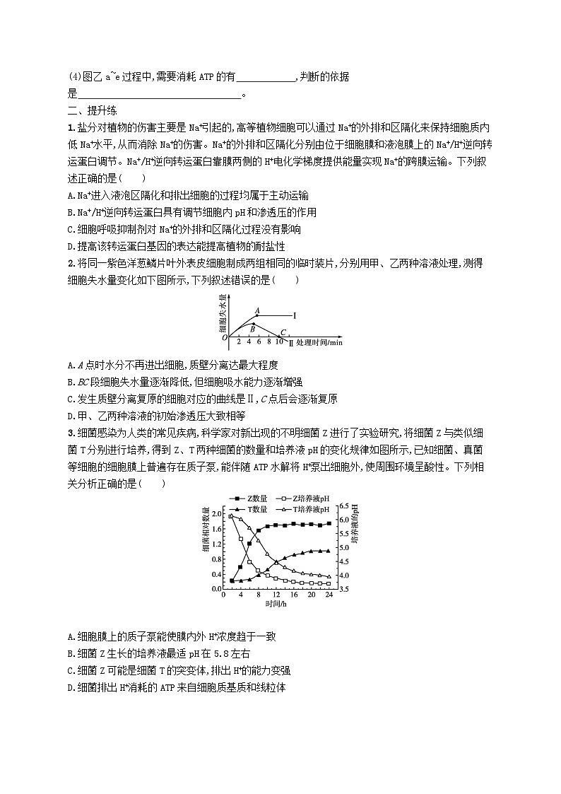 2025届高考生物一轮复习专项练习课时规范练6物质跨膜运输的方式第3页