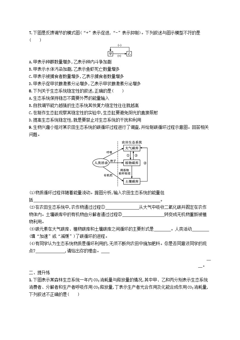 2025届高考生物一轮复习专项练习课时规范练35生态系统的物质循环信息传递及其稳定性第2页