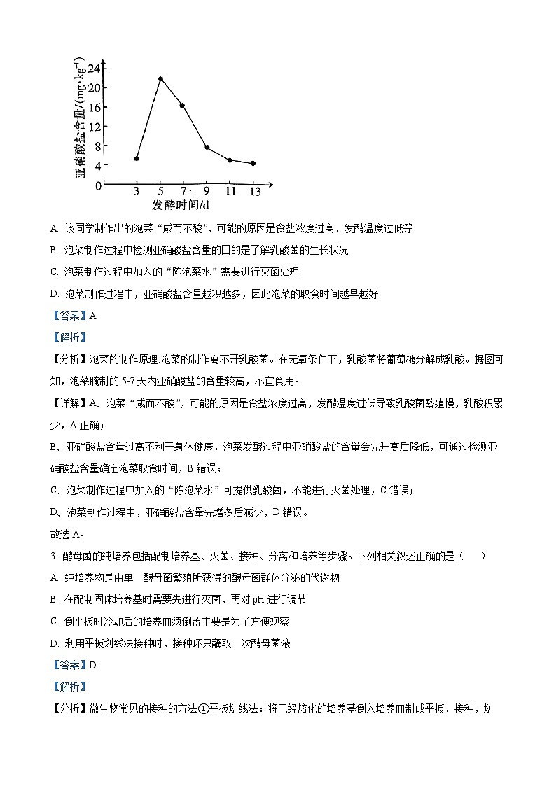 精品解析：山东省大联考2023-2024学年高二下学期3月月考生物试题（解析版）第2页