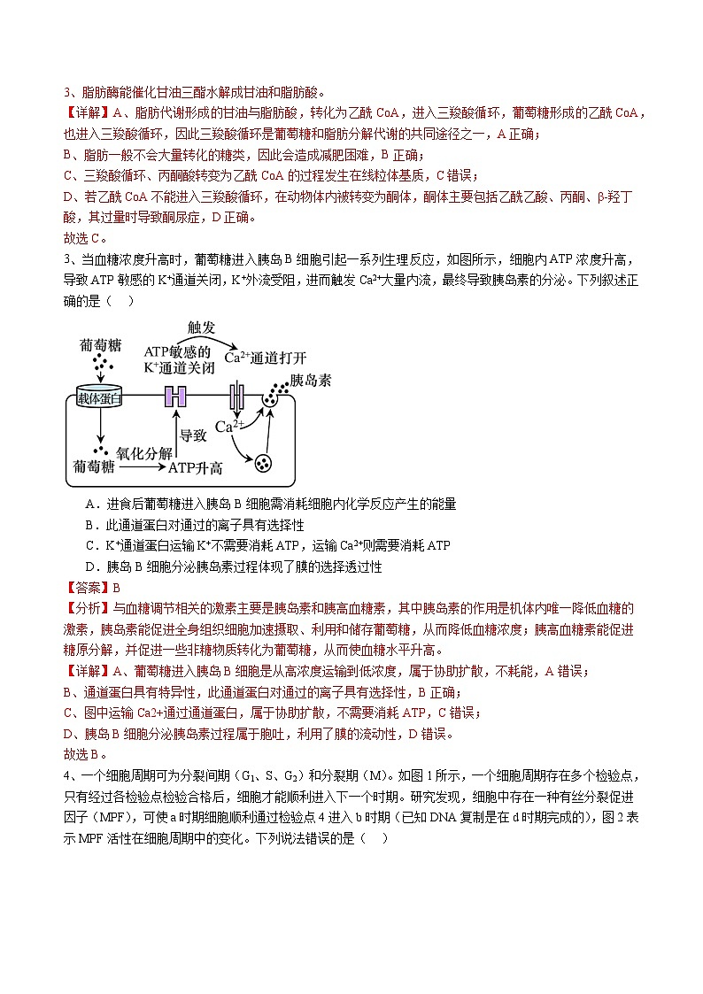 备战2024年高考生物仿真演练模拟预测卷（安徽卷）05（Word版附解析）02