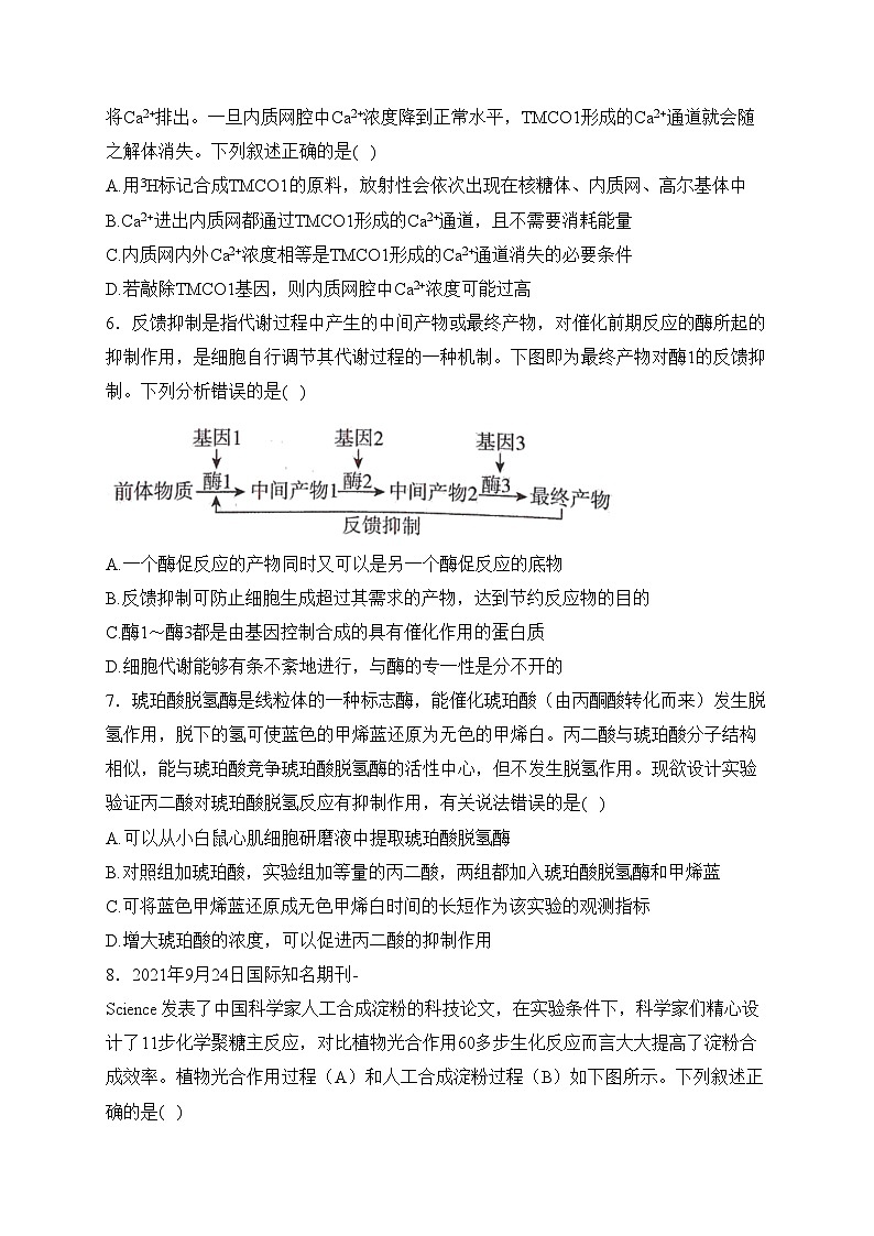 湖北省部分重点中学2023届高三上学期10月联考生物试卷(含答案)02