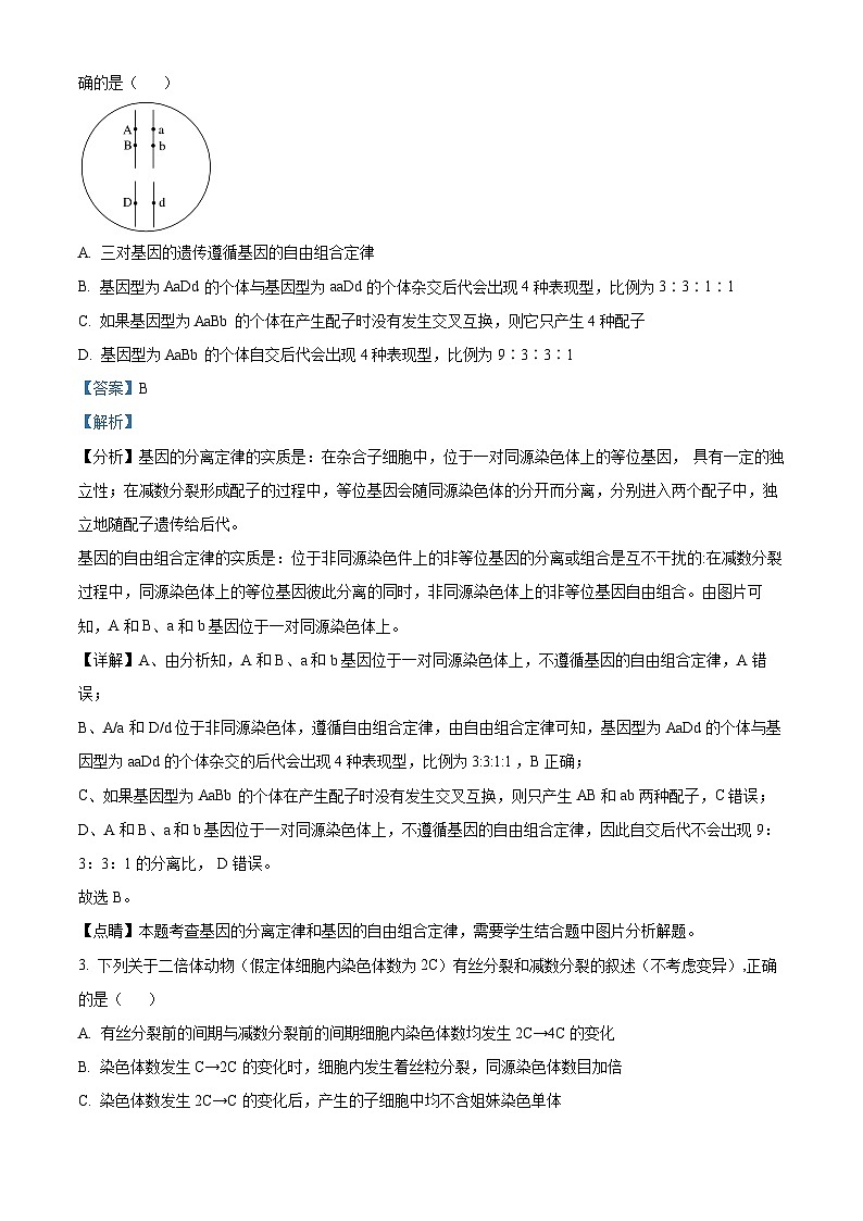 安徽省安庆市桐城中学2023-2024学年高二下学期开学教学质量检测生物试题含解析第2页