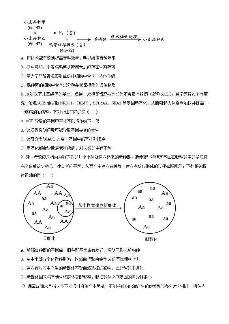 安徽省安庆市桐城中学2023-2024学年高二下学期开学教学质量检测生物试题无答案第3页