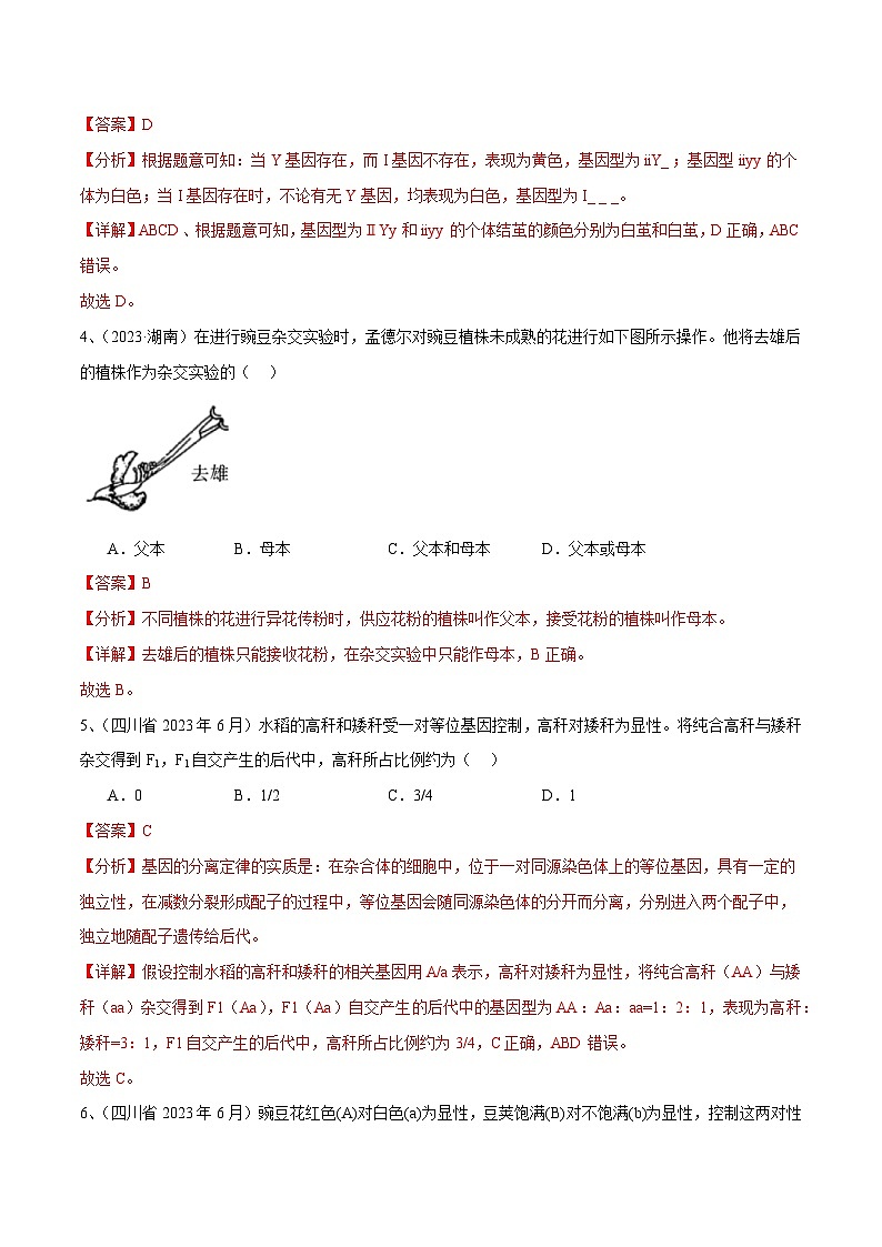 专题07 遗传因子的发现（解析版）第2页