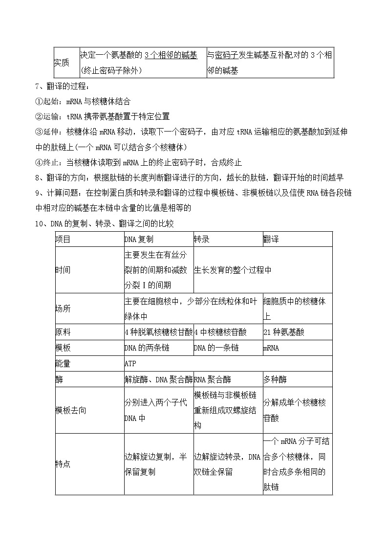4.1 基因指导蛋白质的合成学案第3页