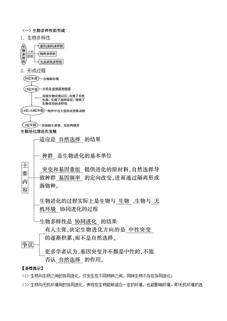 6.4 协同进化与生物多样性的形成学案02