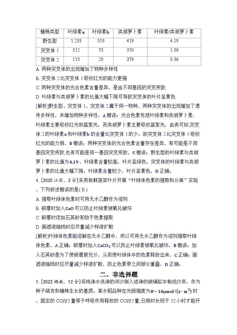 专题六 光合作用-2024五年高考题分类训练（生物）第2页