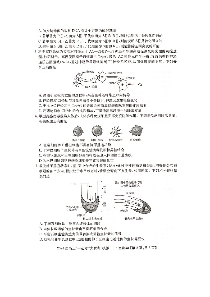 湖南省“一起考”大联考2022-2023学年高三下学期3月模拟考试（模拟一）生物第2页