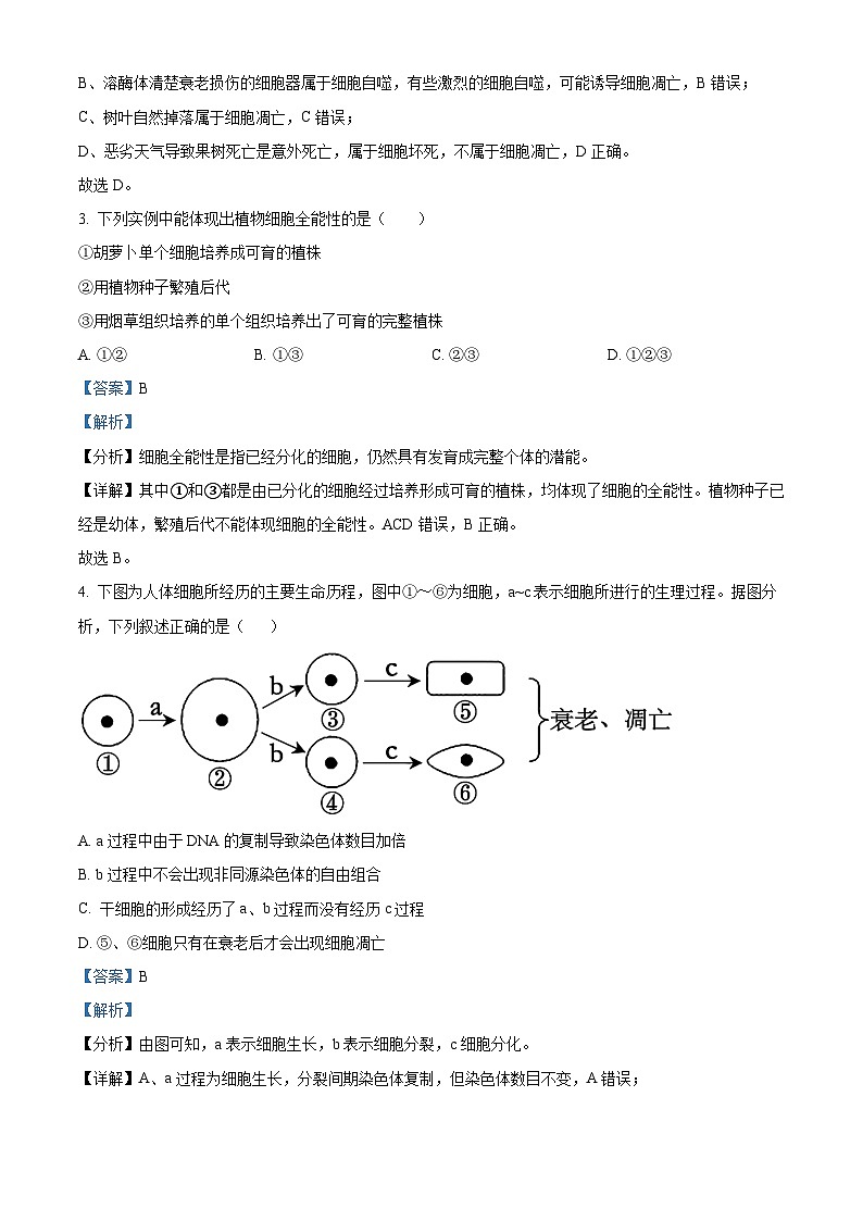 甘肃省天水市武山县第一高级中学2023-2024学年高一下学期3月月考生物联考试卷（解析版）第2页