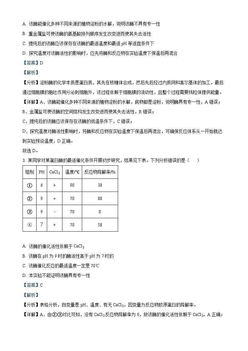 山西省朔州市怀仁市怀仁一中高一联考2023-2024学年高一下学期3月月考生物试题（解析版）第2页