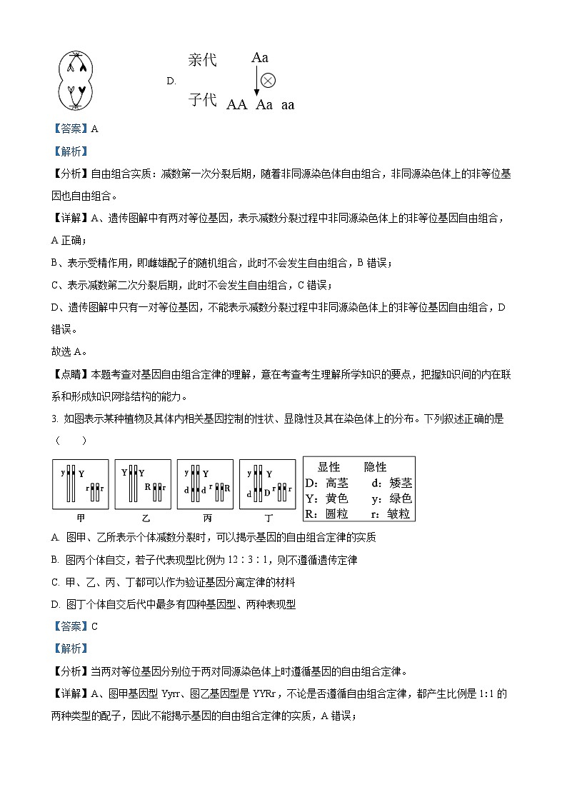 福建省福州市闽侯县第一中学2023-2024学年高一下学期3月月考生物试题（解析版）第2页
