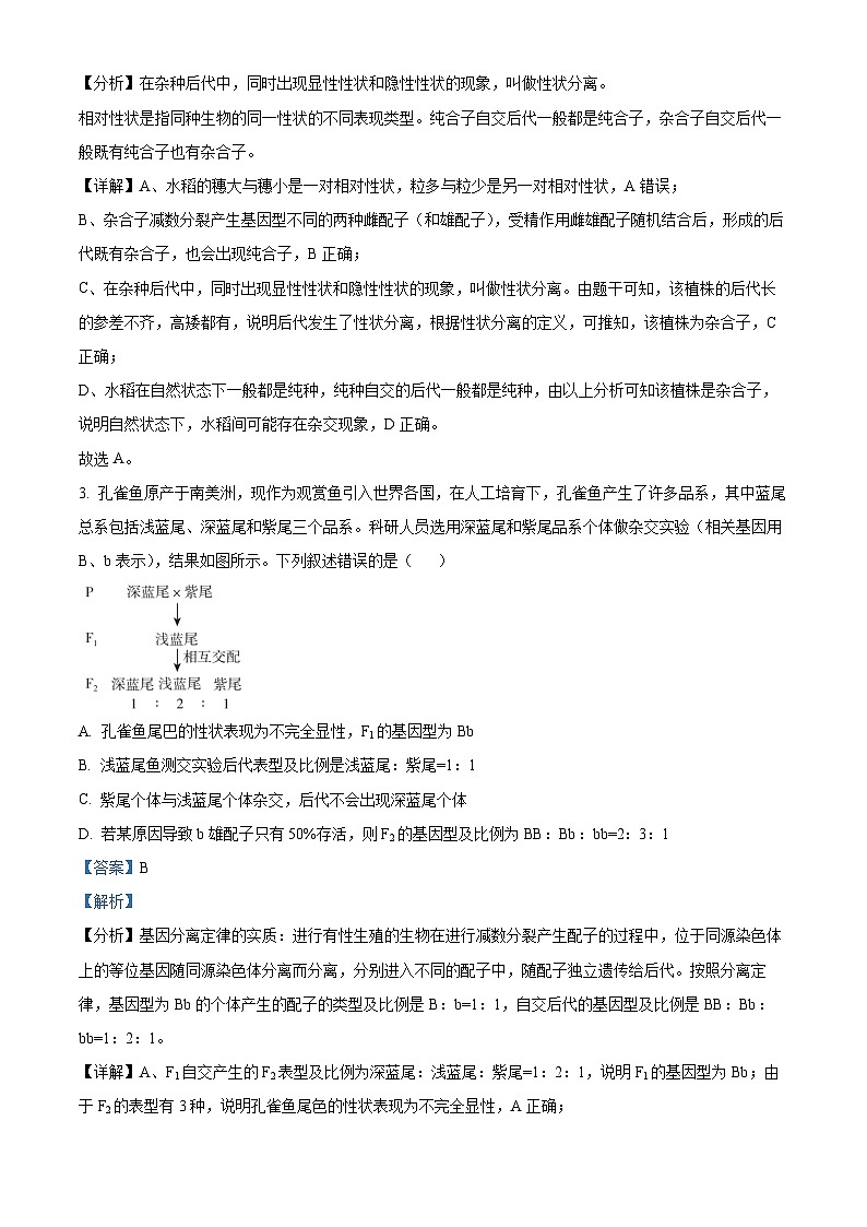 河北省廊坊市2023-2024学年高一下学期3月月考生物试题（解析版）第2页