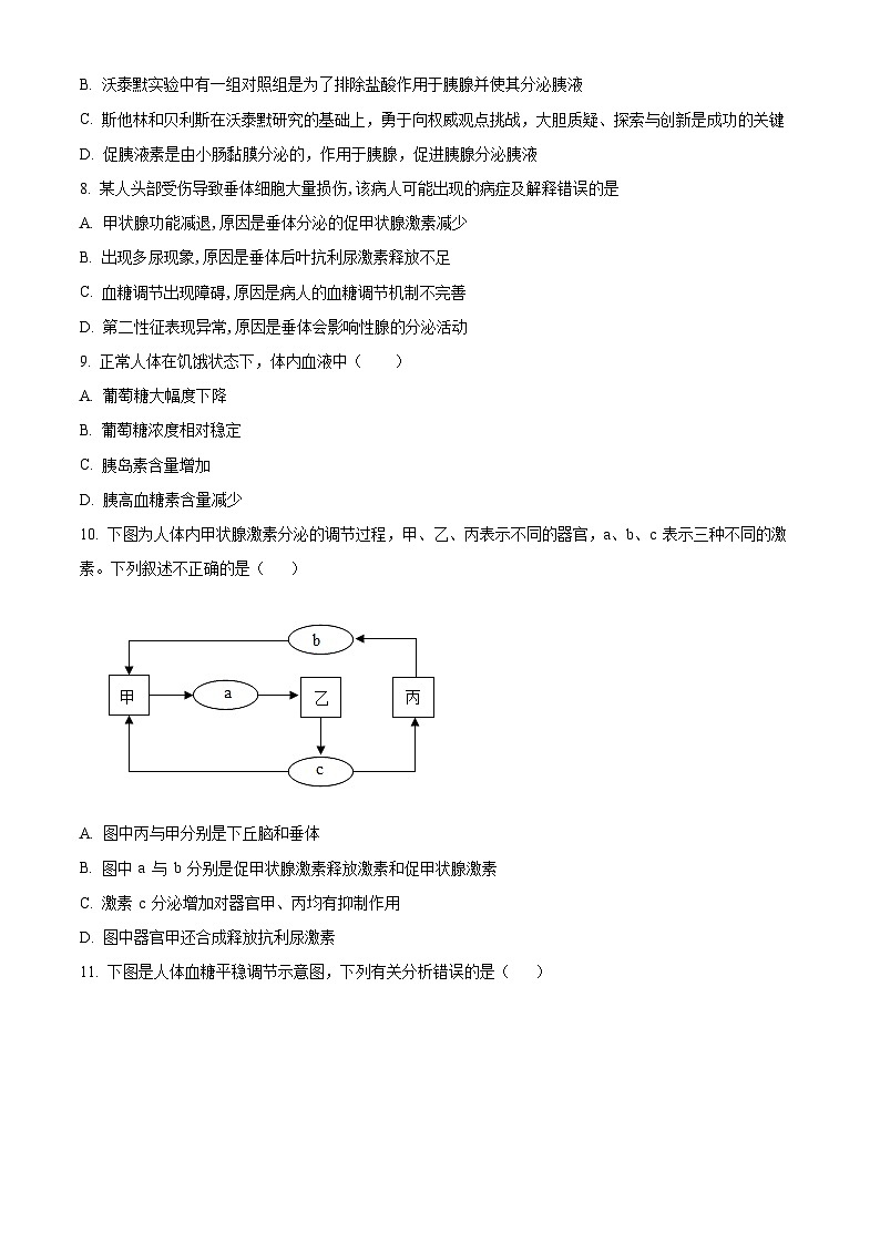 山东省潍坊市安丘市国开中学2023-2024学年高二下学期4月月考生物试题（原卷版）第2页