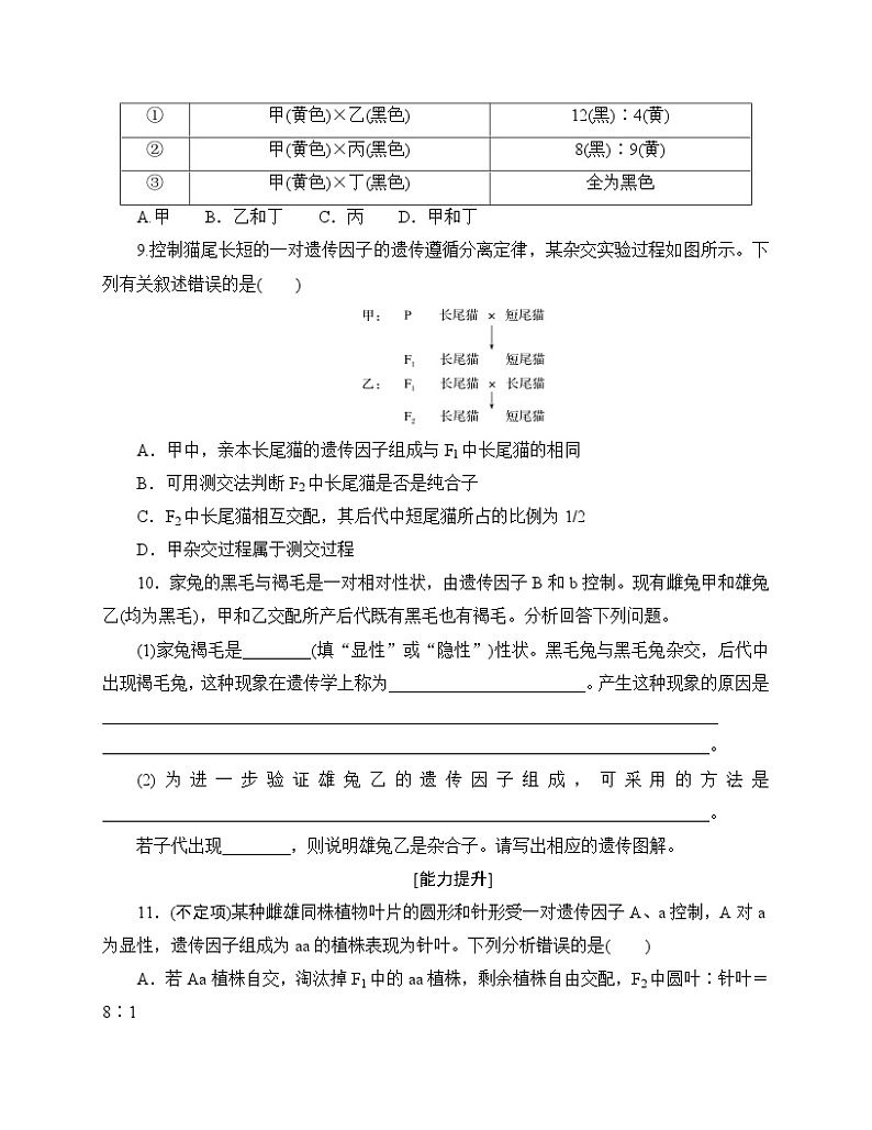 【分层作业】人教版高中生物必修二 1.1《孟德尔的豌豆杂交实验(一)》第2课时（含答案解析）第3页