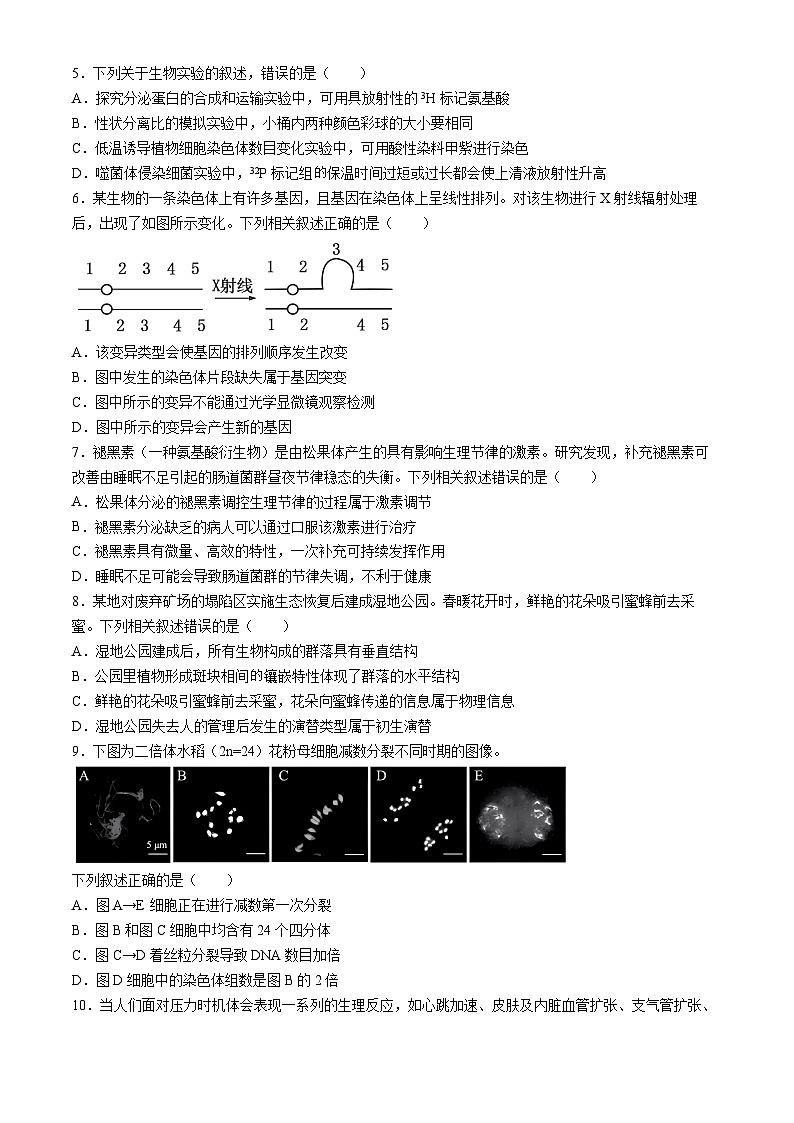 江苏省盐城市2023-2024学年高三下学期高考生物仿真模拟试卷二02