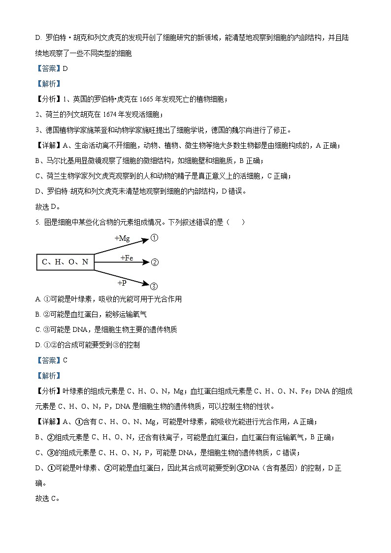 广东省江门市第一中学2023-2024学年高一启超班下学期3月月考生物试题（原卷版+解析版）03